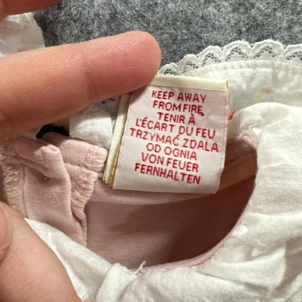 Heirlooms by Polly Flinders Pink Peter Pan Collar Lace‎ Tunic Dress 6-9M